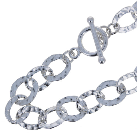 Hammered Detail Sterling Silver Chain Links