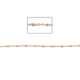 14kt GF Pink Bead Cable Chain