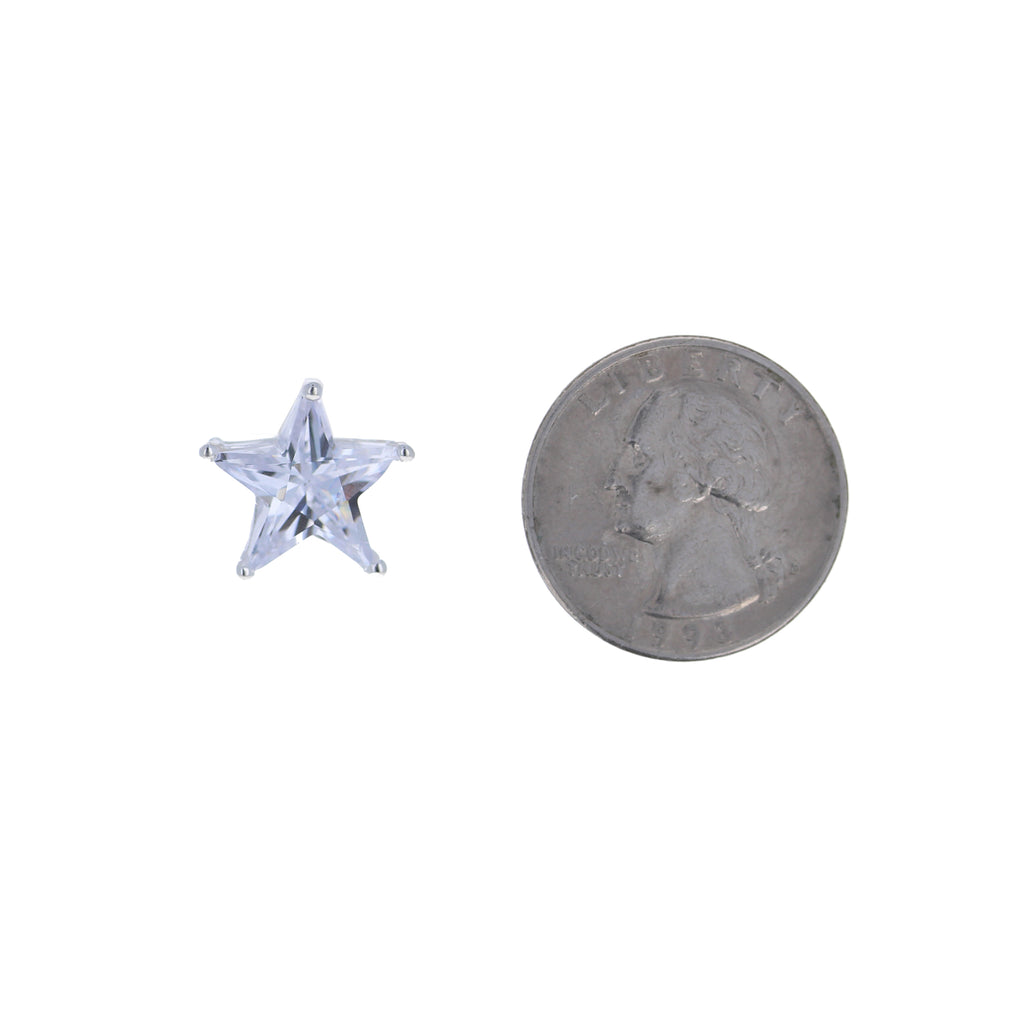 Large Sterling Cubic Star Studs