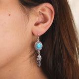 Lucky Turquoise Feather Earrings