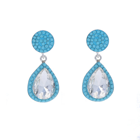 Turquoise and Crystal Teardrops