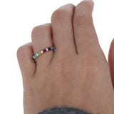 Sterling Multicolor Band Ring